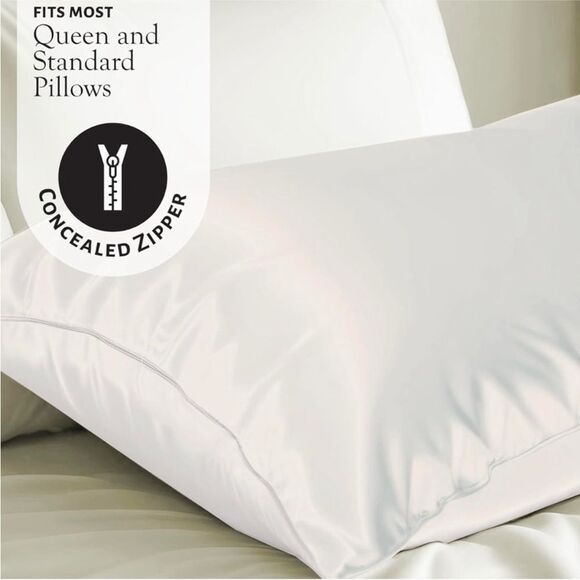 Silk Pillowcase, Scrunchie, Eye Mask Set - White Brand new in the box - Picture 4 of 4